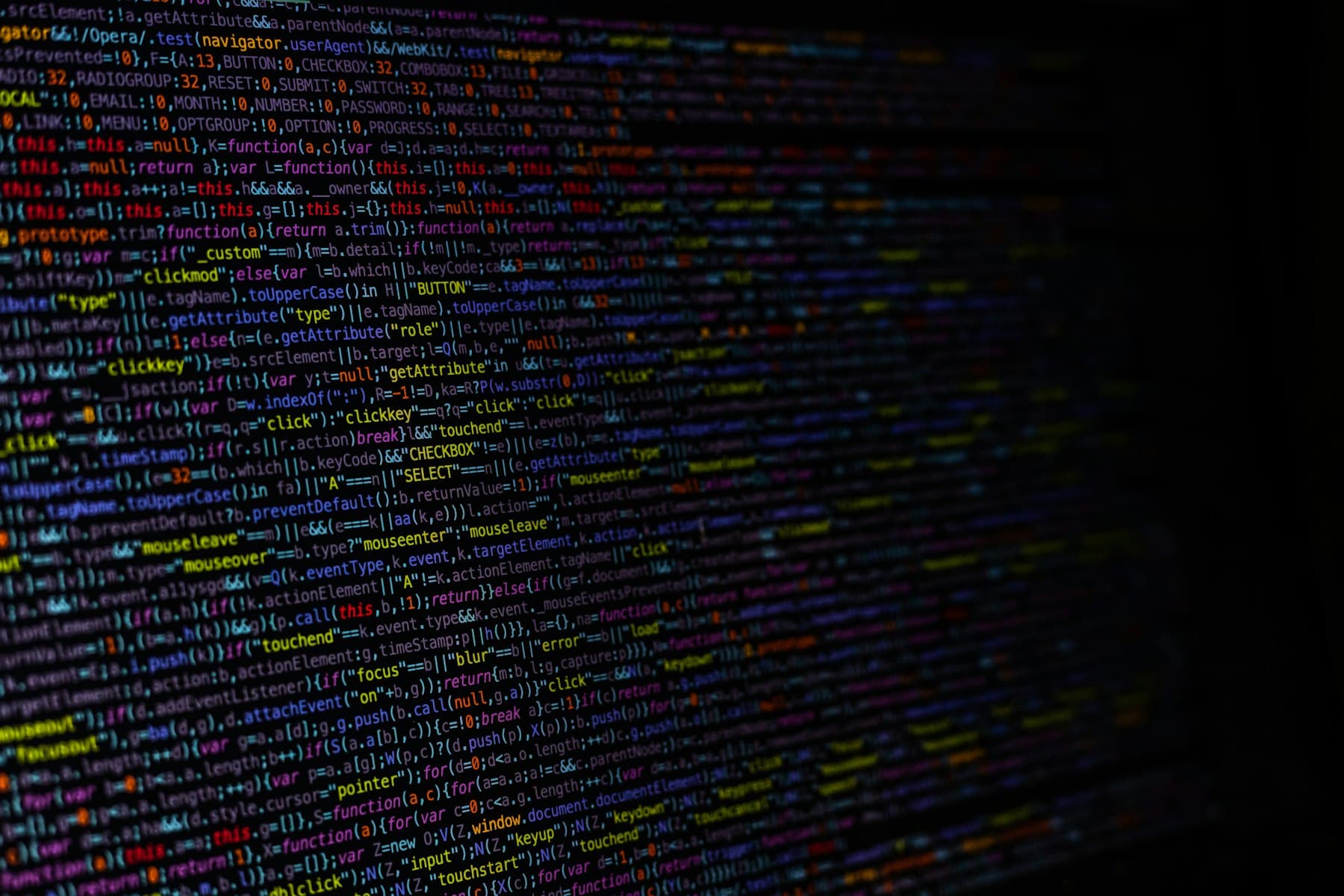 Lines of code on a dark screen
